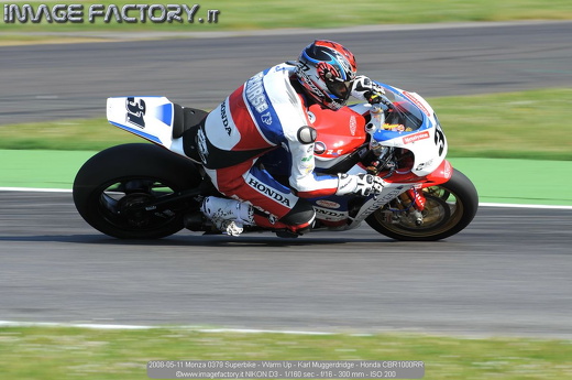 2008-05-11 Monza 0379 Superbike - Warm Up - Karl Muggerdridge - Honda CBR1000RR